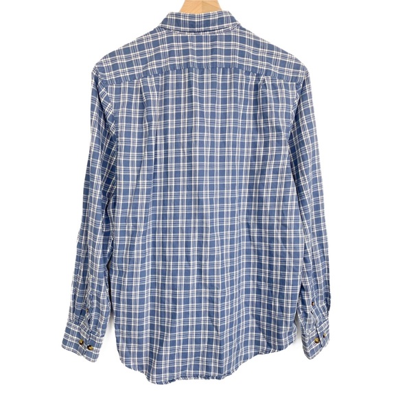 George Men's Button Down Long Sleeve Blue Plaid Shirt‎ - Size M - Picture 3 of 5